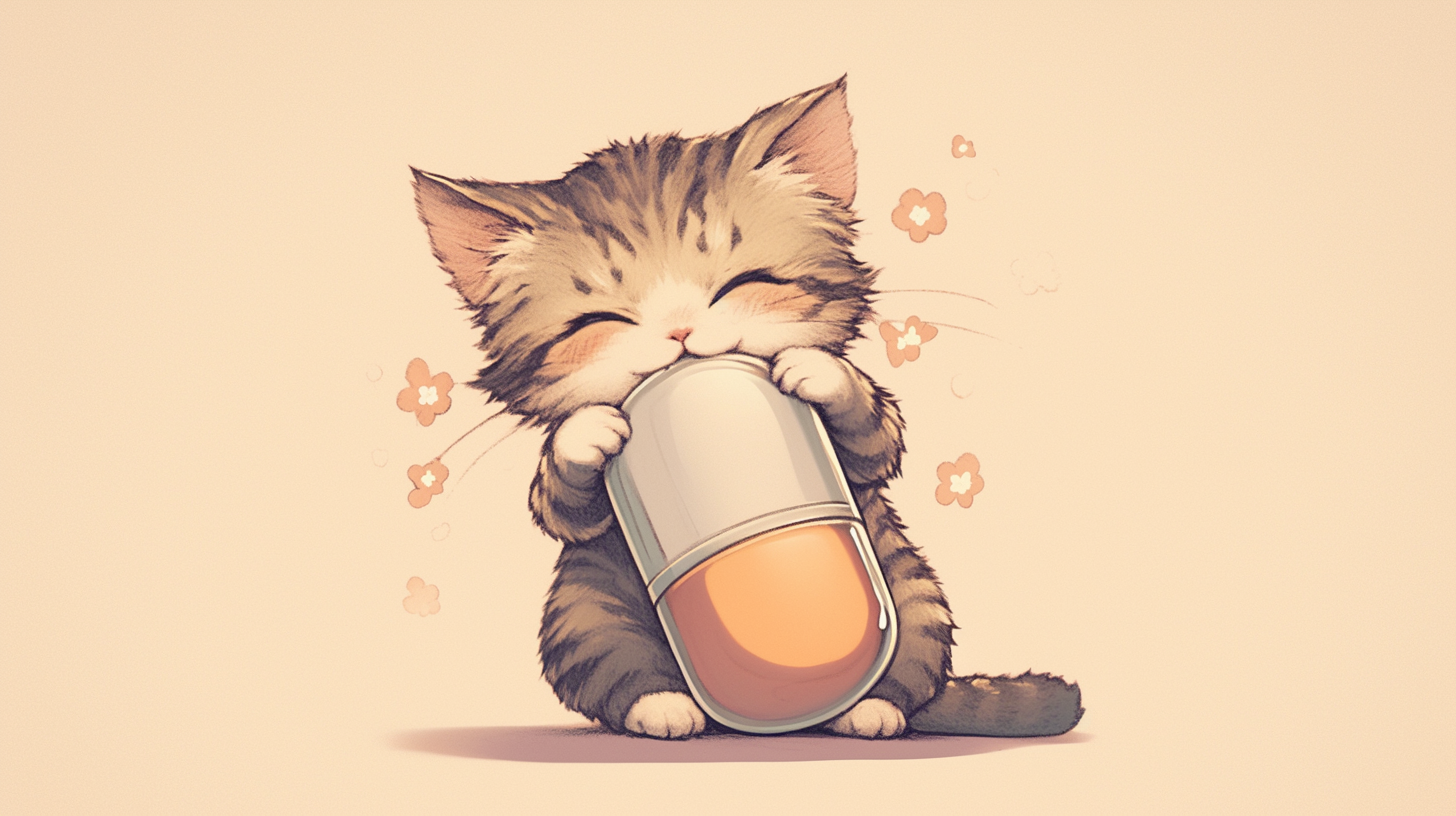 cat with pill